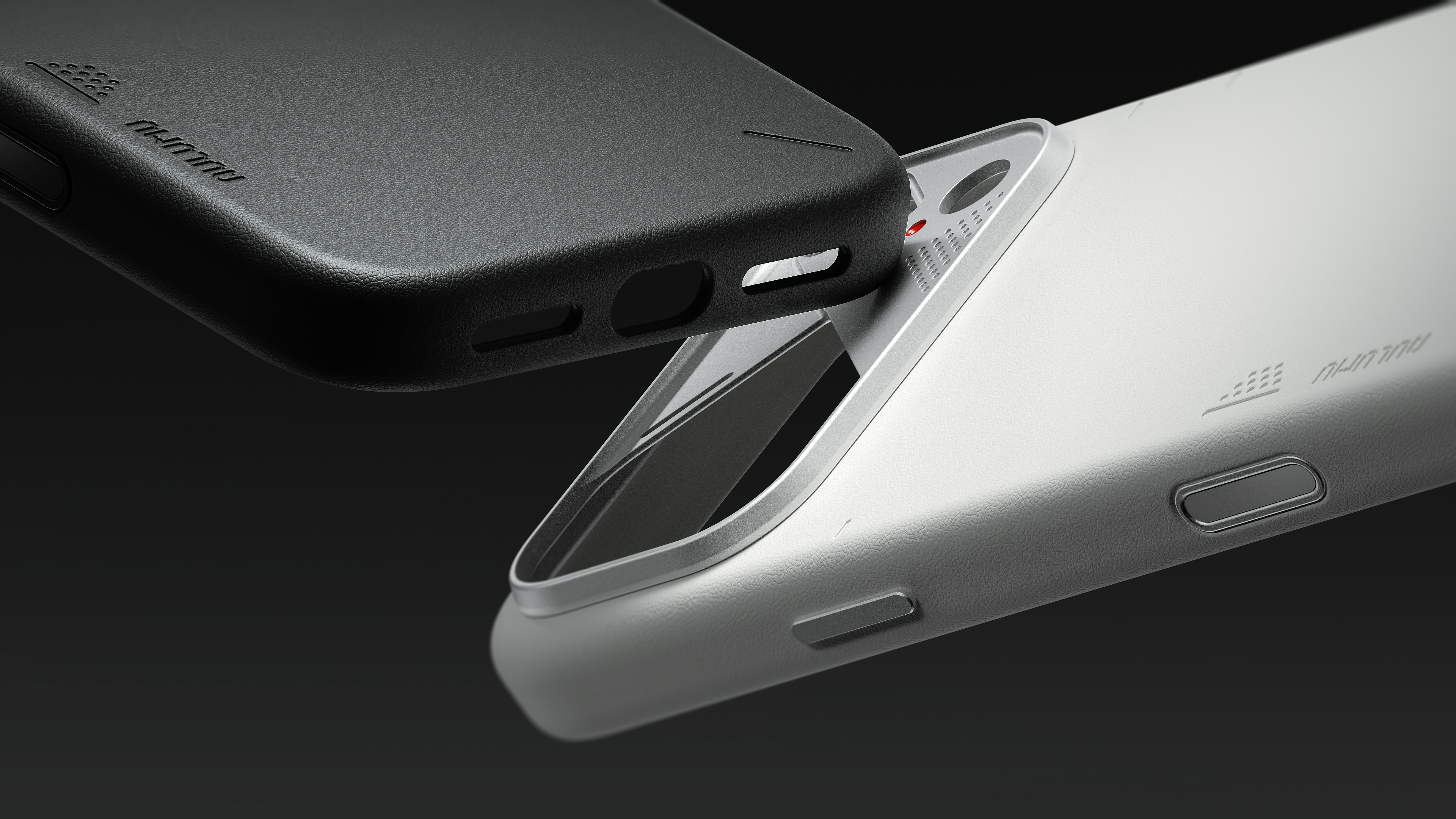 Aulumu iPhone 17 Pro Max İle Uyumlu A17 Vegan Leather Serisi MagSafe Deri Kılıf (Beyaz)