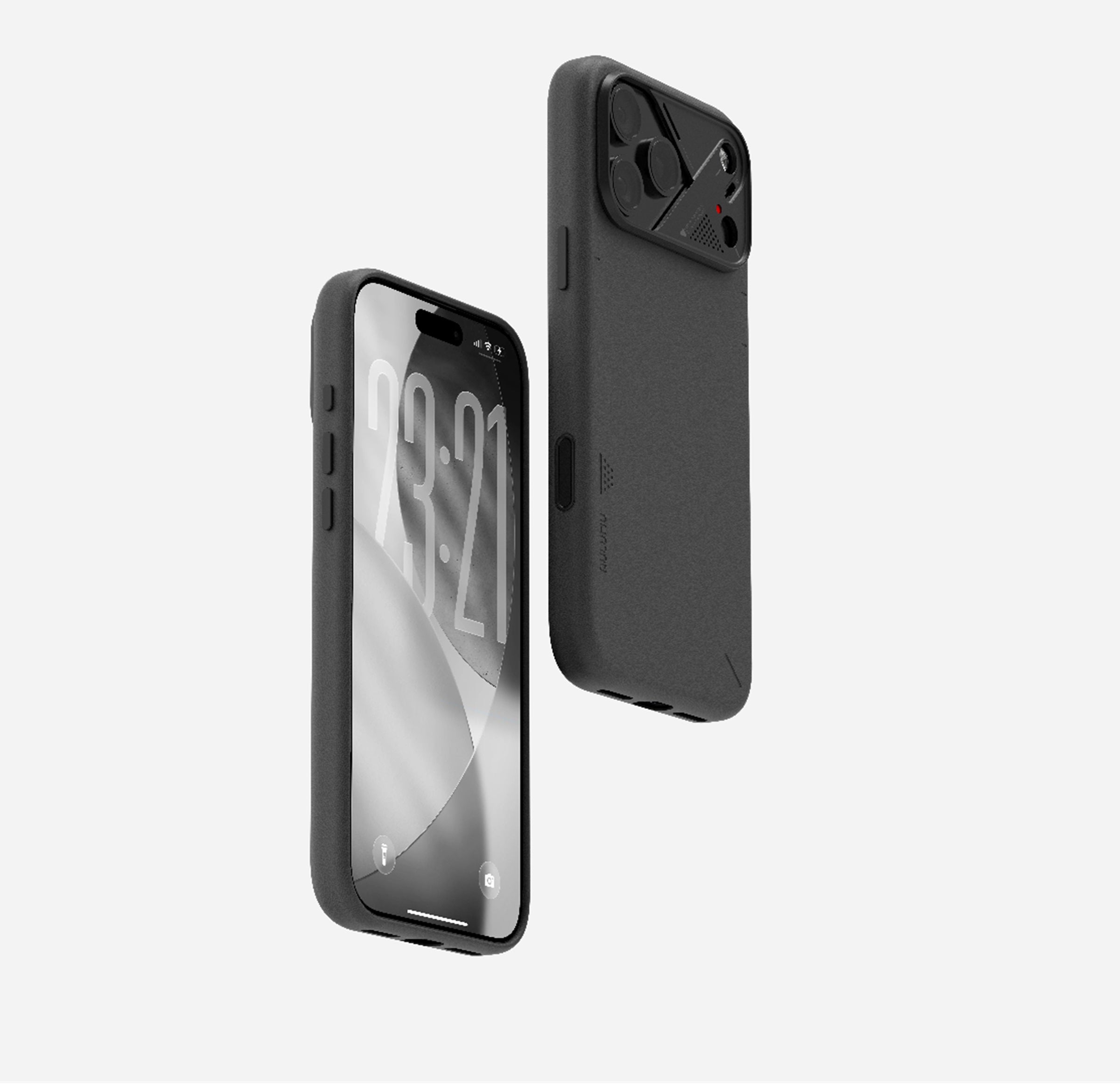 Aulumu iPhone 17 Pro Max İle Uyumlu A17 Vegan Leather Serisi MagSafe Deri Kılıf (Siyah)